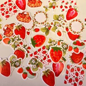 🍒🍒 45 Pieces Strawberry Themed Stickers